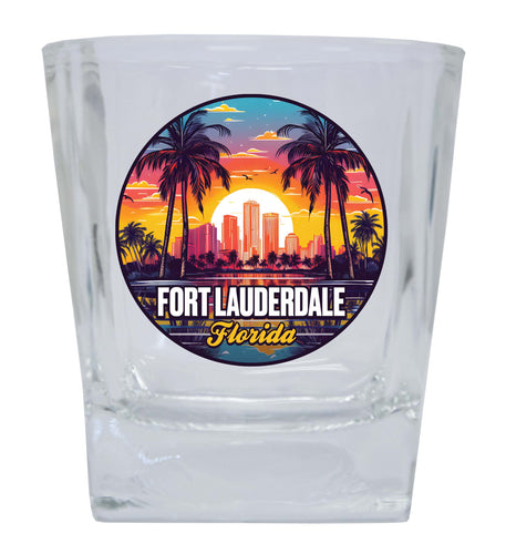 Fort Lauderdale Florida Design B Souvenir 10 oz Whiskey Glass Rocks Glass 2-Pack