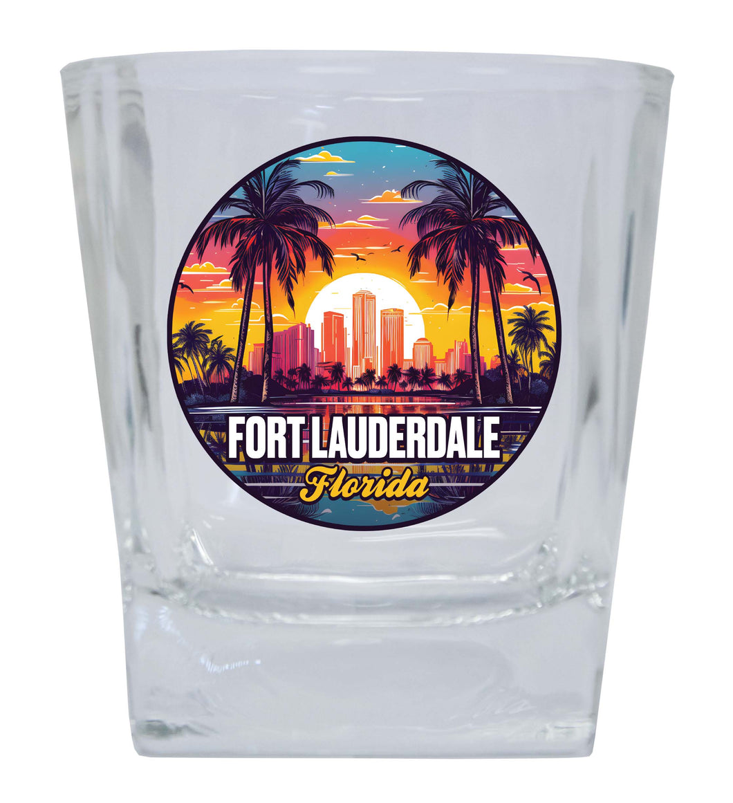 Fort Lauderdale Florida Design B Souvenir 10 oz Whiskey Glass Rocks Glass 2-Pack