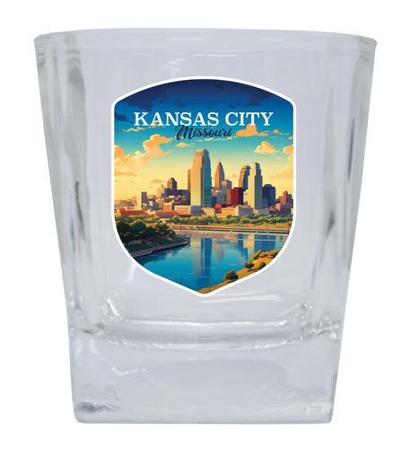 Kansas City Missouri Design A Souvenir 10 oz Whiskey Glass Rocks Glass Single