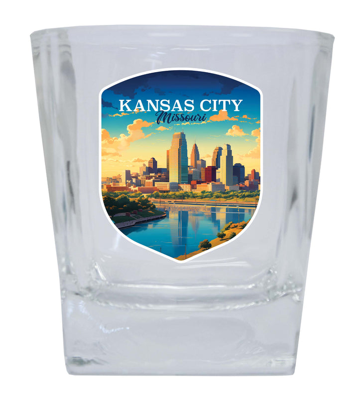 Kansas City Missouri Design A Souvenir 10 oz Whiskey Glass Rocks Glass Single