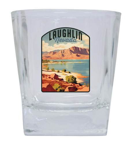 Laughlin Nevada Design B Souvenir 10 oz Whiskey Glass Rocks Glass 4-Pack