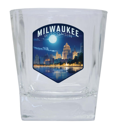 Milwaukee Wisconsin Design B Souvenir 10 oz Whiskey Glass Rocks Glass Single