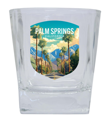 Palm Springs California Design A Souvenir 10 oz Whiskey Glass Rocks Glass 4-Pack