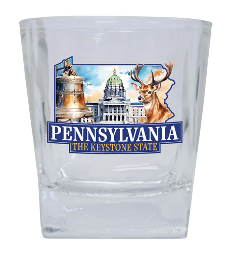 Pennsylvania Design D Souvenir 10 oz Whiskey Glass Rocks Glass Single