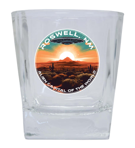 Roswell New Mexico Design A Souvenir 10 oz Whiskey Glass Rocks Glass 4-Pack