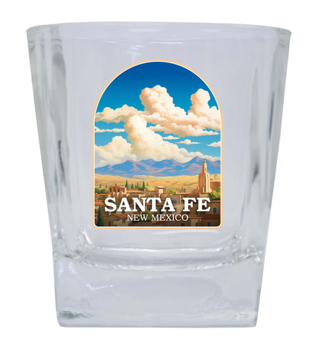 Santa Fe New Mexico Design A Souvenir 10 oz Whiskey Glass Rocks Glass 4-Pack