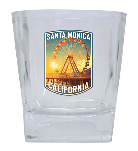 Santa Monica California Design C Souvenir 10 oz Whiskey Glass Rocks Glass Single
