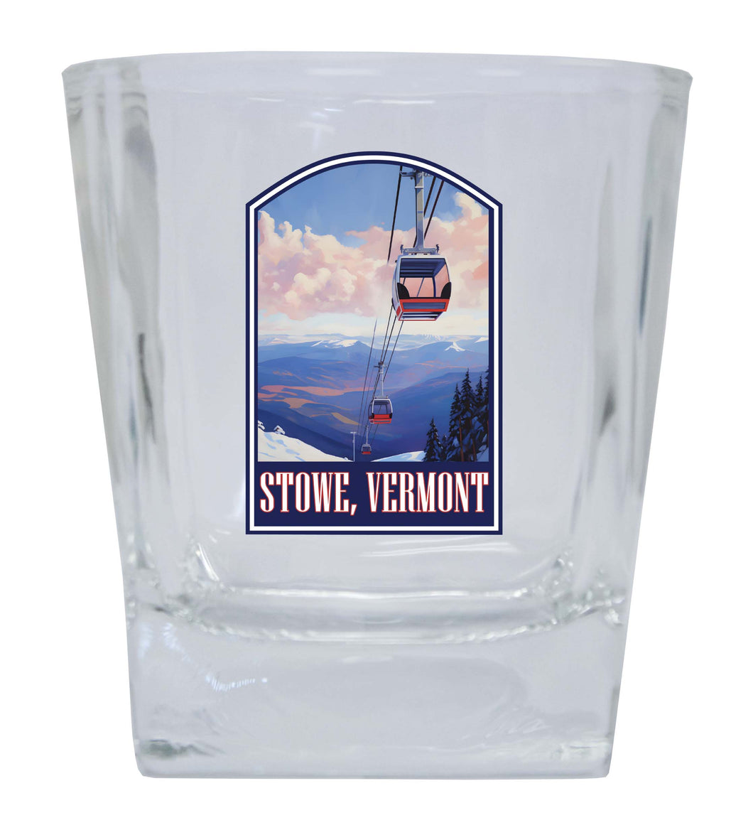 Stowe Mountain Vermont Design B Souvenir 10 oz Whiskey Glass Rocks Glass Single
