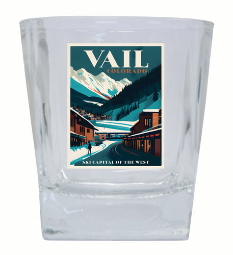 Vail Colorado Design B Souvenir 10 oz Whiskey Glass Rocks Glass 4-Pack