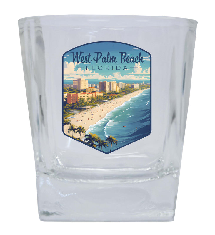 West Palm Beach Florida Design A Souvenir 10 oz Whiskey Glass Rocks Glass Single
