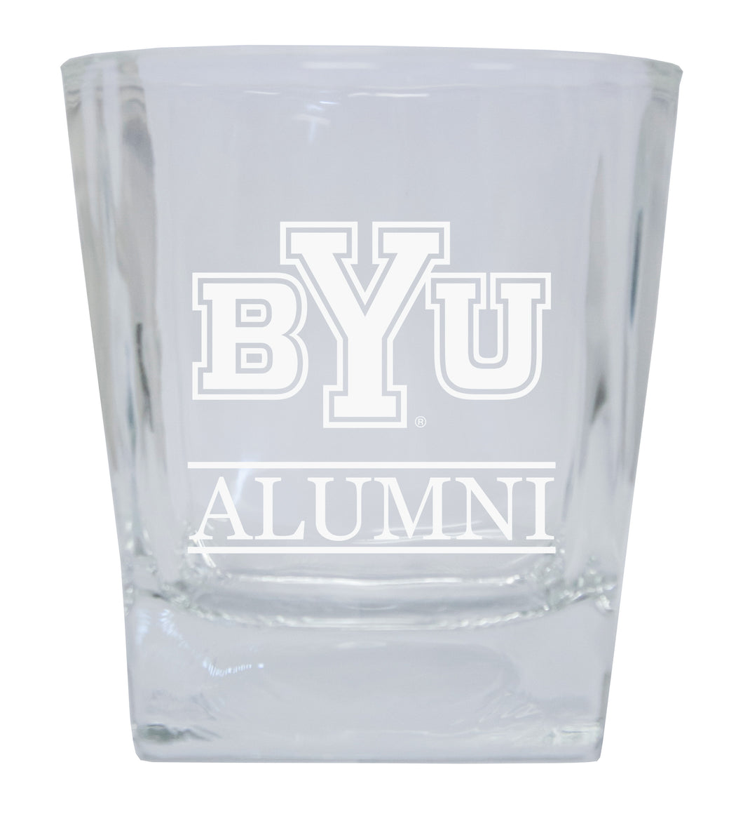 Brigham Young Cougars  Alumni Elegance 10oz Etched Glass Tumbler