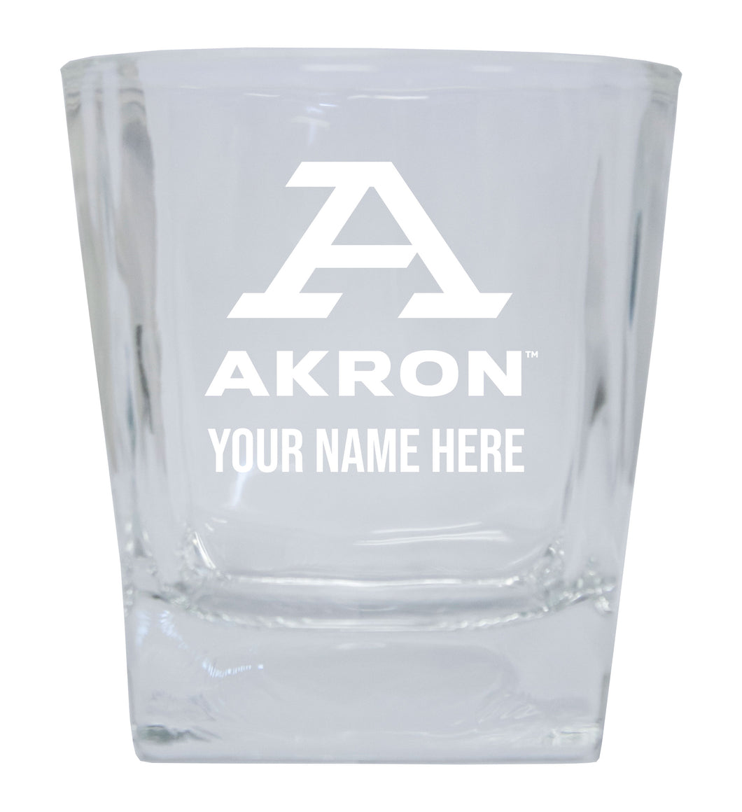 Akron Zips  Personalized NCAA Spirit Elegance 10oz Etched Glass Tumbler