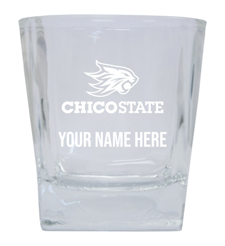 California State University, Chico Customizable Etched 8 oz Whiskey Rocks Glass Officially Licensed Collegiate Product Single Unit