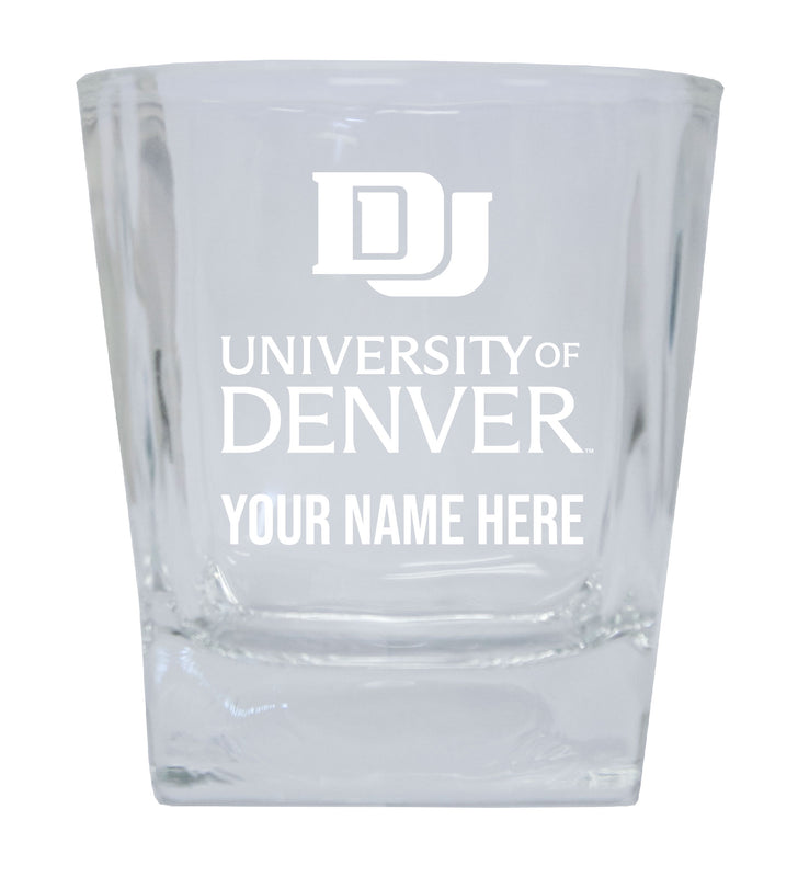 University of Denver Pioneers  Personalized NCAA Spirit Elegance 10oz Etched Glass Tumbler
