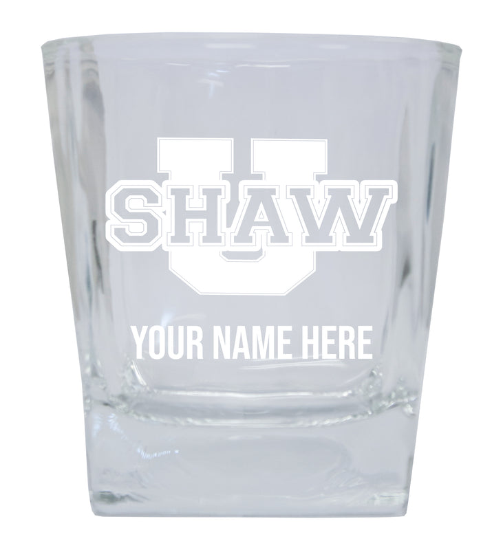 Shaw University Bears Customizable Etched 8 oz Whiskey Rocks Glass Officially Licensed Collegiate Product Single Unit