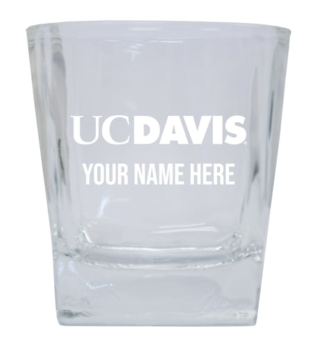 UC Davis Aggies Customizable Etched 8 oz Whiskey Rocks Glass Officially Licensed Collegiate Product 4-Pack