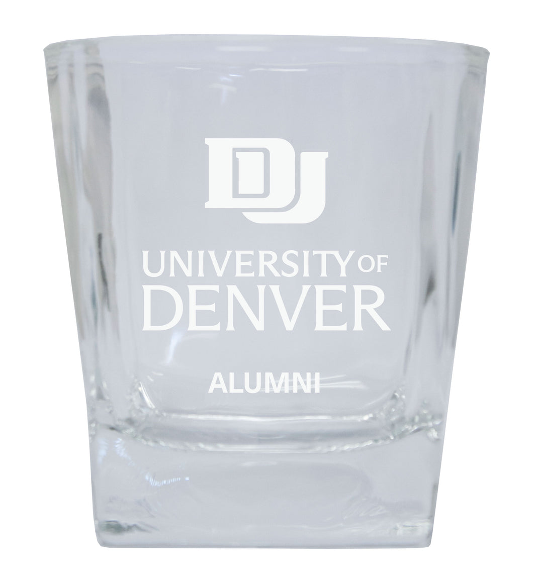 University of Denver Pioneers Etched Alumni 8 oz Whiskey Rocks Glass Officially Licensed Collegiate Product Single Unit