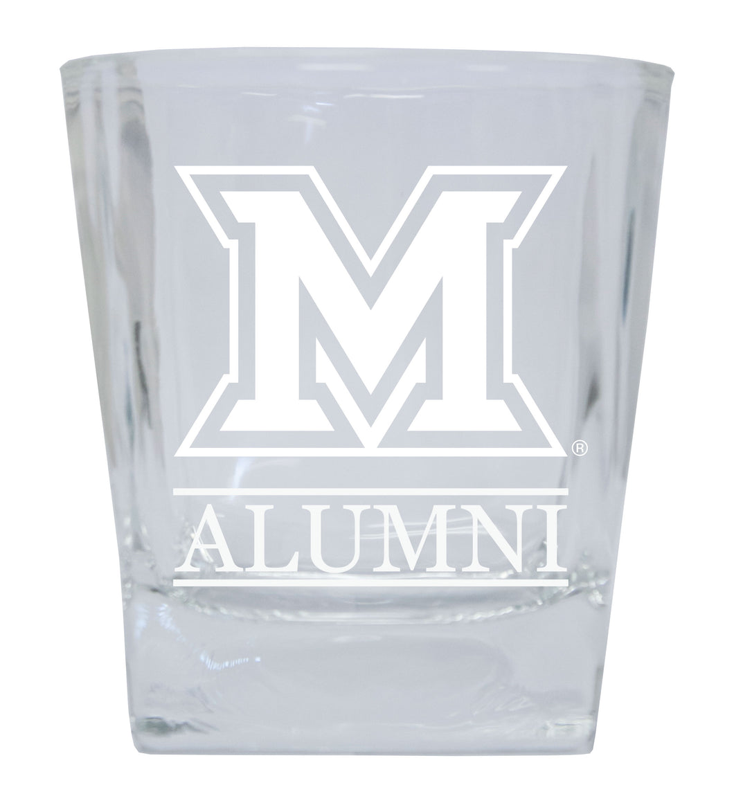 Miami of Ohio Etched Alumni 8 oz Whiskey Rocks Glass Officially Licensed Collegiate Product 4-Pack