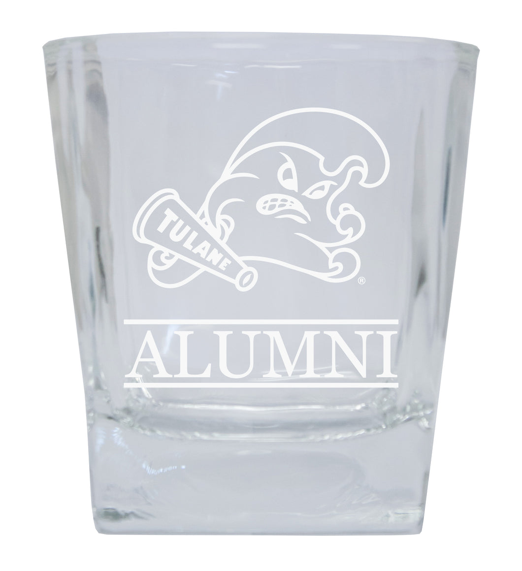 Tulane University Green Wave  Alumni Elegance 10oz Etched Glass Tumbler