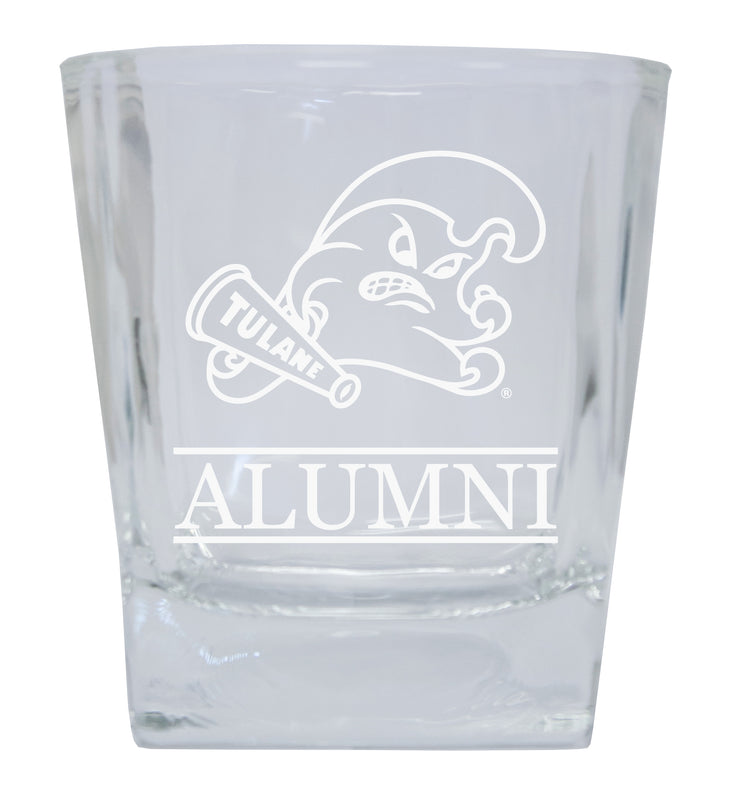 Tulane University Green Wave  Alumni Elegance 10oz Etched Glass Tumbler