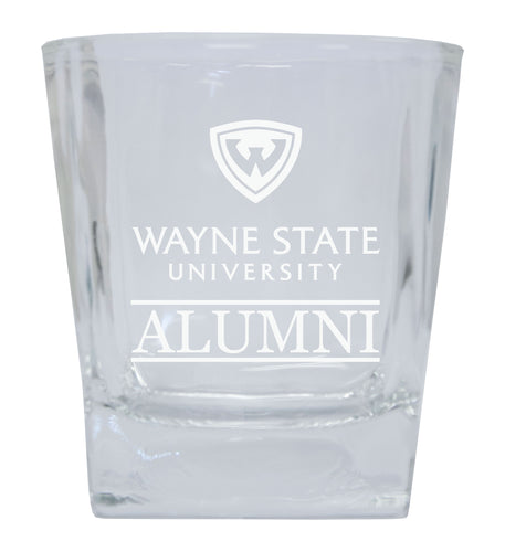 Wayne State Etched Alumni 8 oz Whiskey Rocks Glass Officially Licensed Collegiate Product 2-Pack