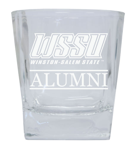 Winston Salem State Etched Alumni 8 oz Whiskey Rocks Glass Officially Licensed Collegiate Product 2-Pack