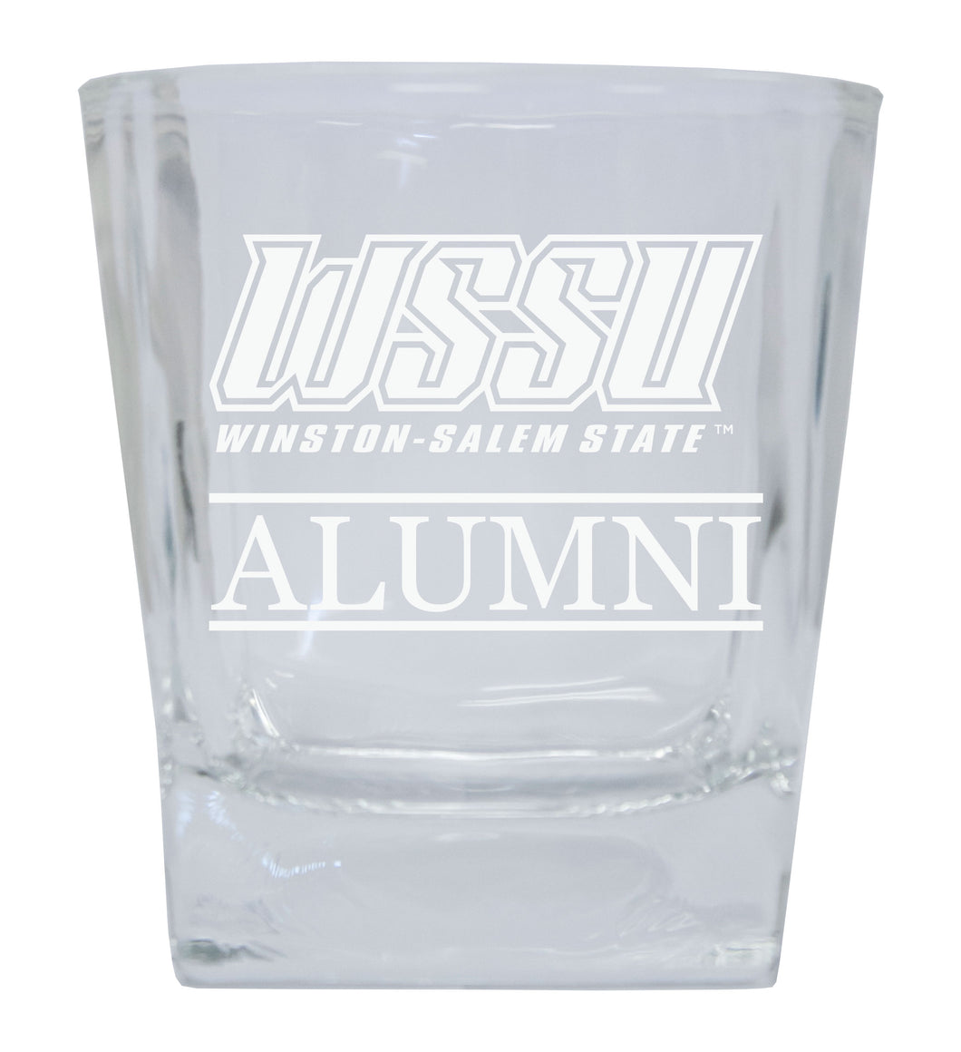 Winston Salem State Etched Alumni 8 oz Whiskey Rocks Glass Officially Licensed Collegiate Product 2-Pack