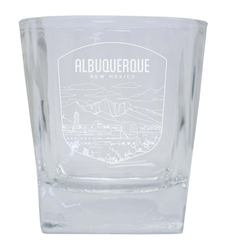 Albuquerque New Mexico Souvenir 10 oz Engraved Whiskey Glass Rocks Glass 4-Pack