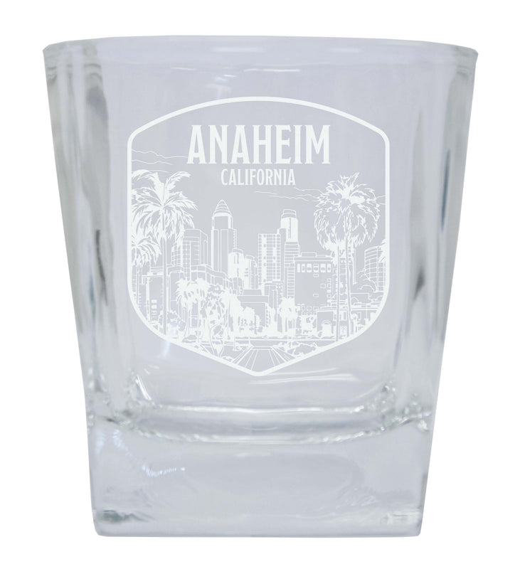 Anaheim California Souvenir 10 oz Engraved Whiskey Glass Rocks Glass 2-Pack