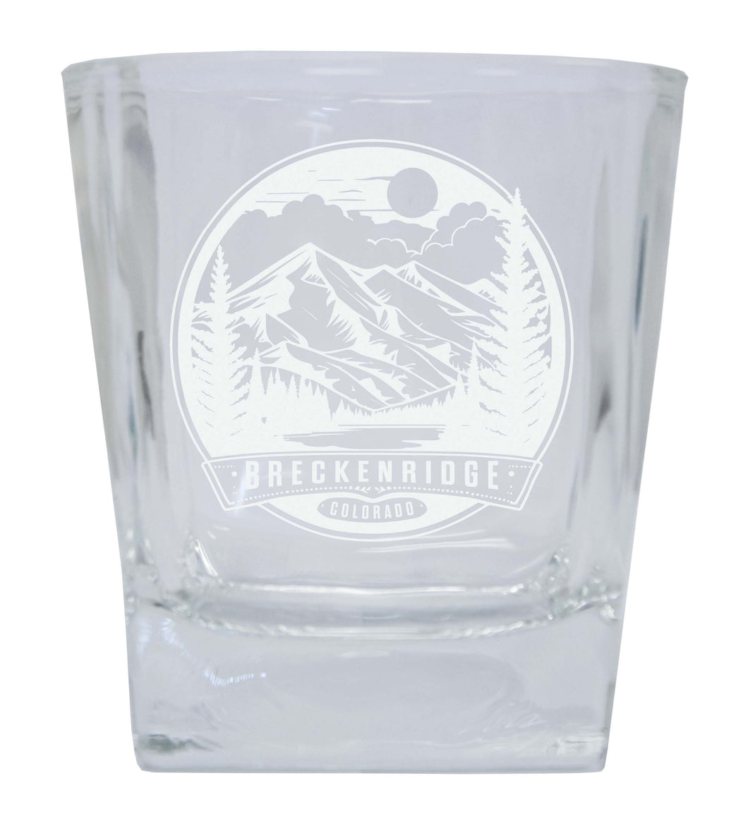 Brekenridge Colorado Souvenir 10 oz Engraved Whiskey Glass Rocks Glass Single Unit