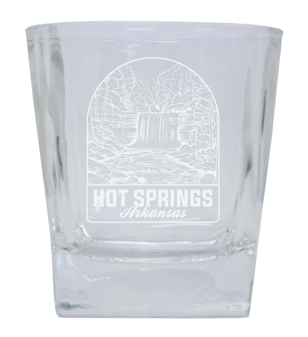 Hot Springs Arkansas Souvenir 10 oz Engraved Whiskey Glass Rocks Glass 2-Pack