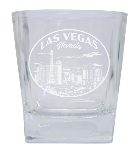 Las Vegas Nevada Souvenir 10 oz Engraved Whiskey Glass Rocks Glass 4-Pack