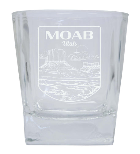 Moab Utah Souvenir 10 oz Engraved Whiskey Glass Rocks Glass 2-Pack