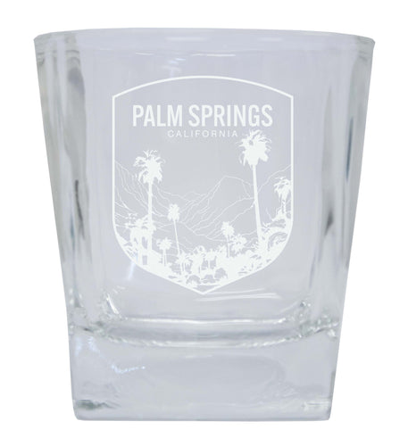 Palm Springs California  Souvenir 10 oz Engraved Whiskey Glass Rocks Glass 2-Pack