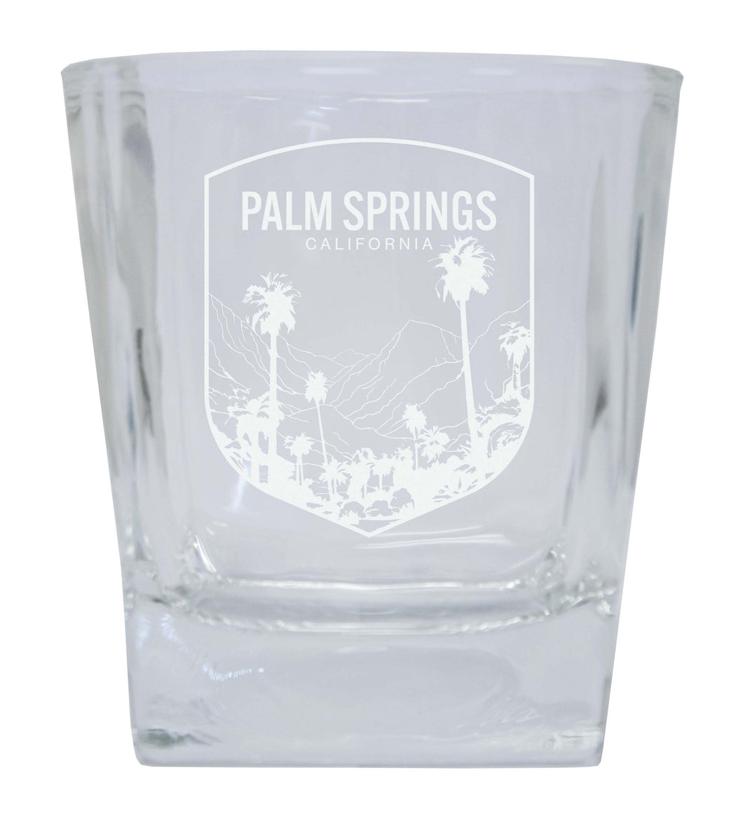 Palm Springs California  Souvenir 10 oz Engraved Whiskey Glass Rocks Glass 2-Pack