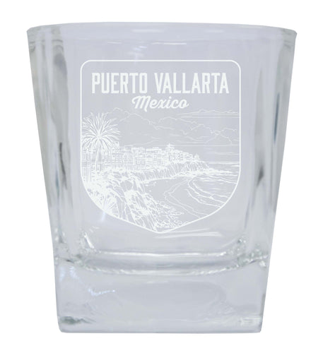 Puerto Vallarta Mexico Souvenir 10 oz Engraved Whiskey Glass Rocks Glass Single Unit