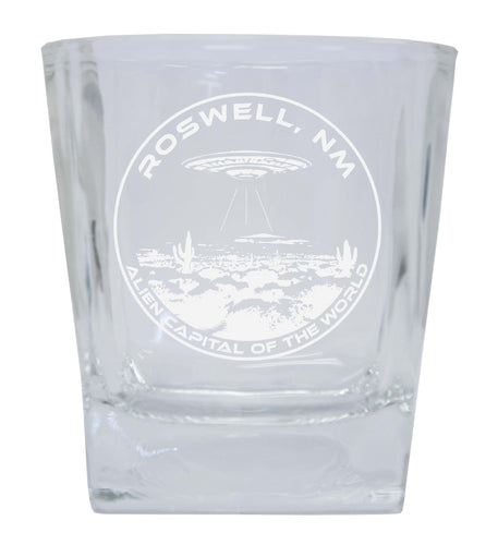 Roswell New Mexico Souvenir 10 oz Engraved Whiskey Glass Rocks Glass 4-Pack
