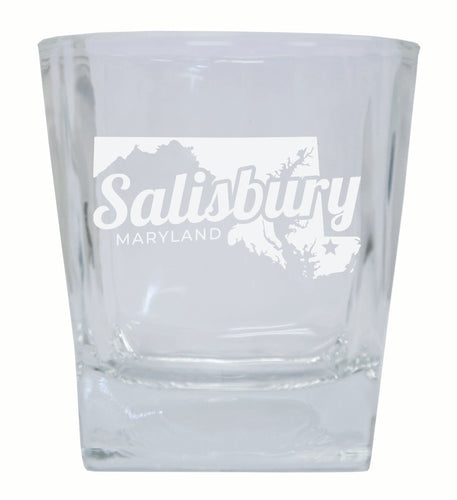 Salisbury Maryland Souvenir 10 oz Engraved Whiskey Glass Rocks Glass 2-Pack