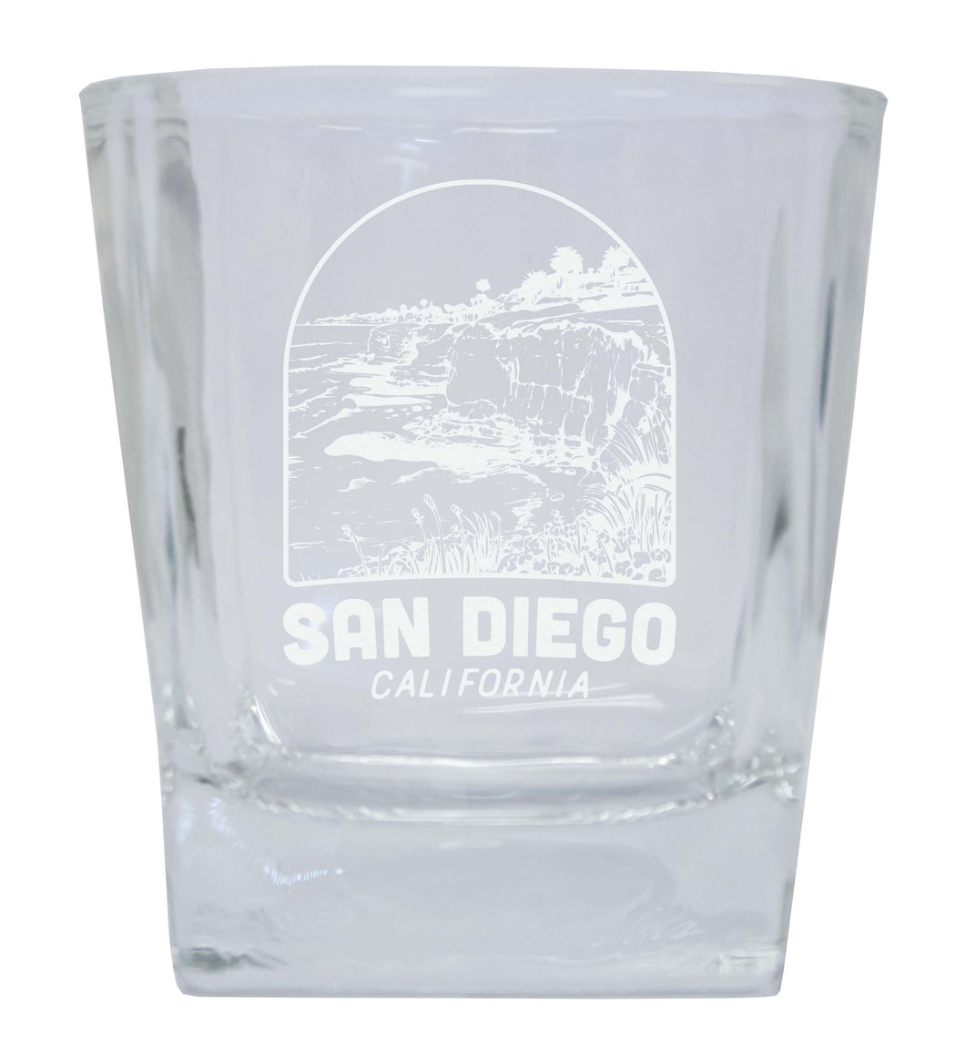 San Diego California Souvenir 10 oz Engraved Whiskey Glass Rocks Glass 4-Pack