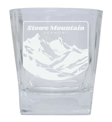 Stowe Mountain Vermont Souvenir 10 oz Engraved Whiskey Glass Rocks Glass 2-Pack