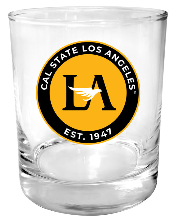 California State University Los Angeles 11 oz Round College Whiskey Glass – Officially Licensed with Full Color or Engraved Logo 