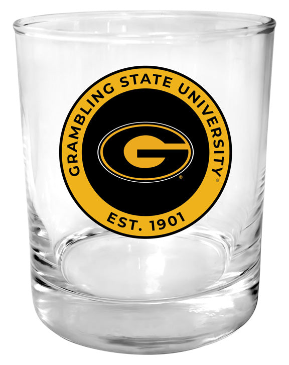 Grambling State Tigers 11 oz Round College Whiskey Glass – Officially Licensed with Full Color or Engraved Logo 