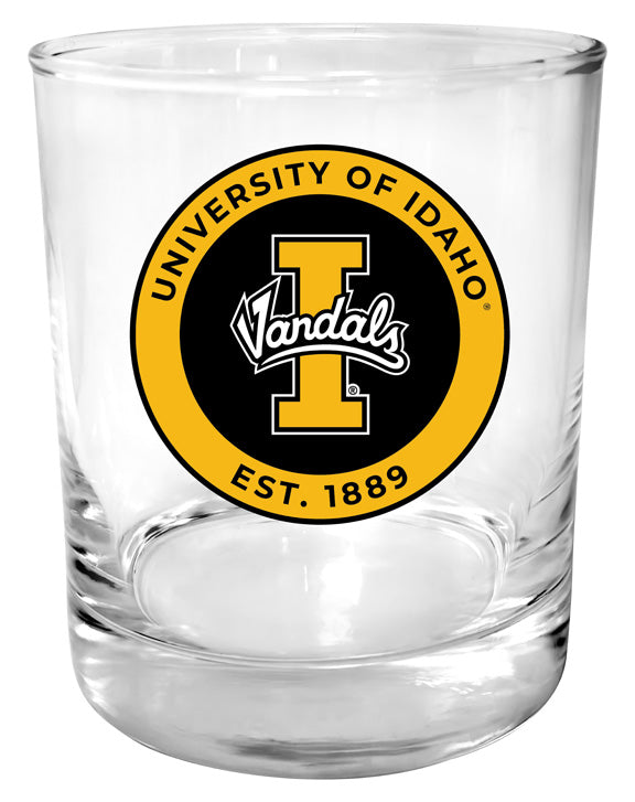 Idaho Vandals 11 oz Round College Whiskey Glass – Officially Licensed with Full Color or Engraved Logo 