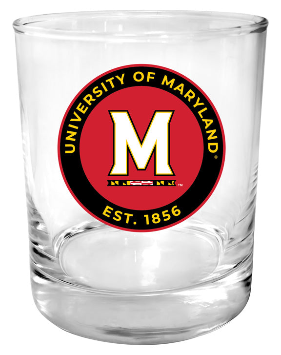 Maryland Terrapins 11 oz Round College Whiskey Glass – Officially Licensed with Full Color or Engraved Logo 
