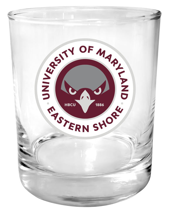 Maryland Eastern Shore 11 oz Round College Whiskey Glass – Officially Licensed with Full Color or Engraved Logo 