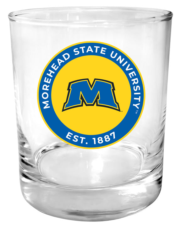 Morehead State University 11 oz Round College Whiskey Glass – Officially Licensed with Full Color or Engraved Logo 