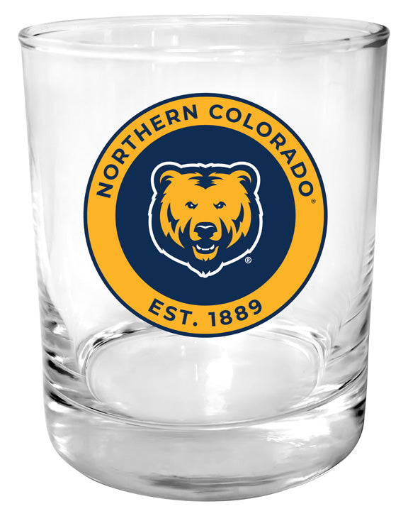 Northern Colorado Bears 11 oz Round College Whiskey Glass – Officially Licensed with Full Color or Engraved Logo 