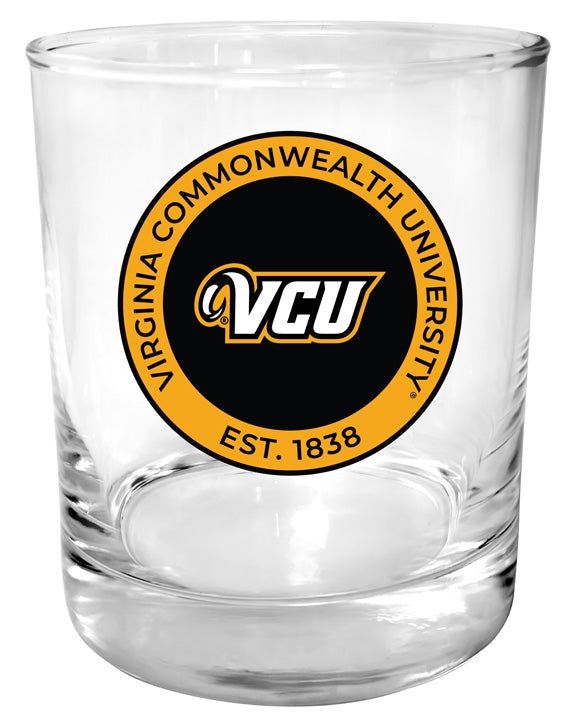 Virginia Commonwealth 11 oz Round College Whiskey Glass – Officially Licensed with Full Color or Engraved Logo 