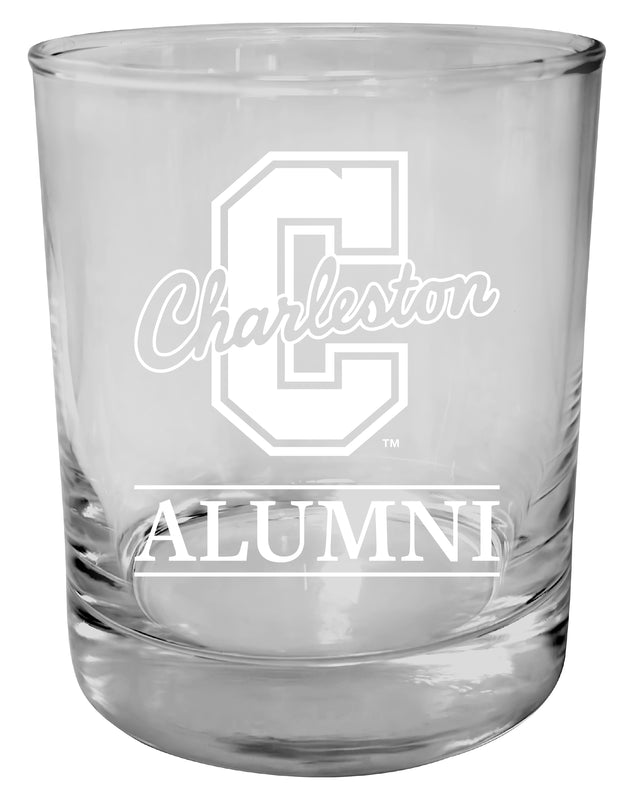 College of Charleston 11 oz Round Whiskey Glass – Officially Licensed Engraved Alumni Design 