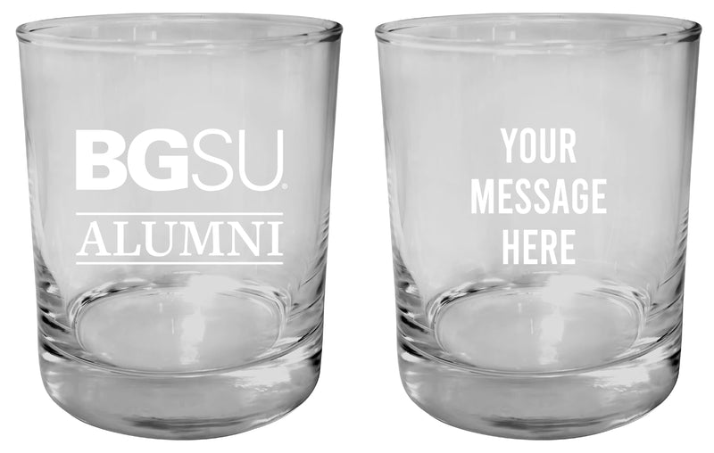 Bowling Green Falcons Customizable 11 oz Round College Whiskey Glass – Officially Licensed Engraved Design Alumni